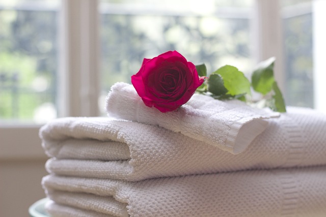 asciugamani con rosa-hospitality