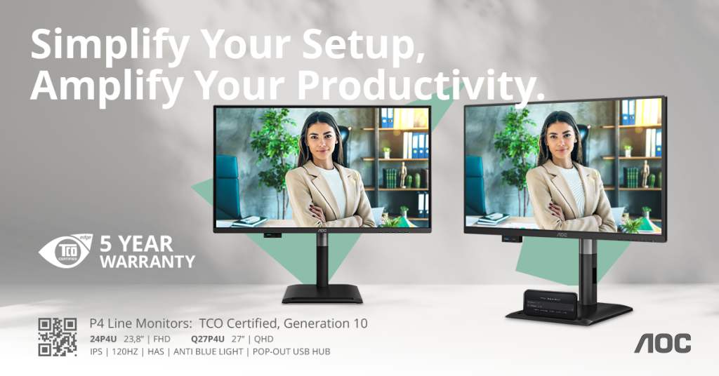 AOC Professional P4: nuovi monitor dalle prestazioni sostenibili AOC-Professional-P4